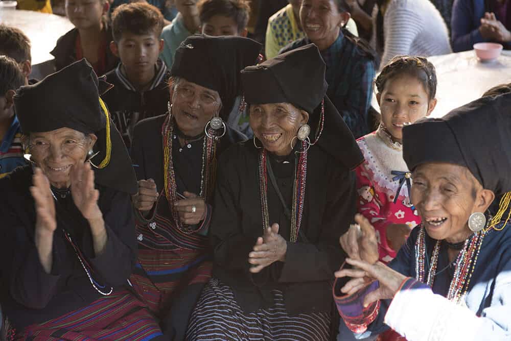 Uka matriarchs celebrate at the dedication of the freshly published Uka New Testament. The Uka translation is written in the heart language of 15,000 primarily indigenous mountain dwellers across four Southeast Asian countries.