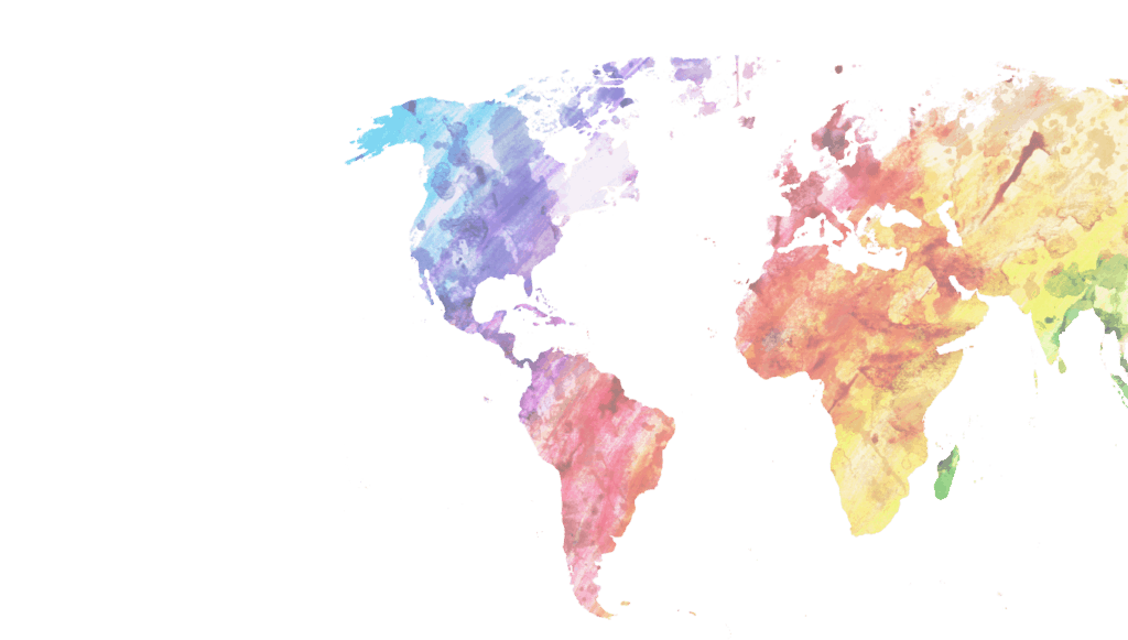 An illustrated map of the world